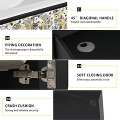 30'' Floating Wall-Mounted Bathroom Vanity With Ceramics Sink & Soft-Close Cabinet Door, KD-Package