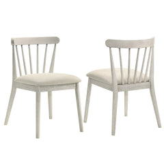 2-Piece Rustic Dining Side Chair Set, Solid Wood Frame, Farmhouse Design, Easy Assembly
