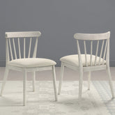 2-Piece Rustic Dining Side Chair Set, Solid Wood Frame, Farmhouse Design, Easy Assembly