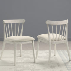 2-Piece Rustic Dining Side Chair Set, Solid Wood Frame, Farmhouse Design, Easy Assembly