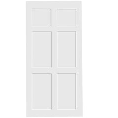 CRAZY ELF 28" x 84" Six Panel Real Primed Door Slab, DIY Panel Door, Modern Interior Barn Door, Water-proof, Anti-deformation, Pre-Drilled Ready to Assemble, Suitable for Pre-hung Door and Barn Door
