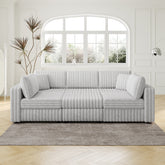 106.3" Soft U-shaped 6-Person Sofa. Matches 30.7" Ottoman with Hydraulic Lift. Comfortable & Stylish. For Bedroom & Living Room. Light Gray. Modern Furniture. Modular Design.