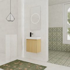 20" Wall-Mounted Bathroom Vanity with Ceramic Sink, Storage Cabinet with Doors,Bathroom Cabinet Set