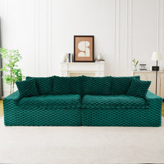 Luxury Green Turtle Velvet Multifunctional Sofa - Arrangeable in Single Row, Side-by-Side or Facing Each Other, Stylish Living Room Furniture for Cozy Home Decor