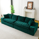 Luxury Green Turtle Velvet Multifunctional Sofa - Arrangeable in Single Row, Side-by-Side or Facing Each Other, Stylish Living Room Furniture for Cozy Home Decor