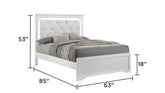 Blaze Upholstered Modern Style 5 Pc Queen Bedroom Set with LED Headboard Made with Wood in White(CA WAREHOUSE)