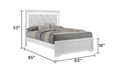 Blaze Upholstered Modern Style 5 Pc Queen Bedroom Set with LED Headboard Made with Wood in White(CA WAREHOUSE)