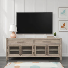65 inch TV Stand Console, No Assembly Required, White Oak Finish