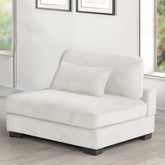 Bentley modern style Corduroy fabric upholstered ARMLESS CHAIR made with wood frame in Cream (NJ Warehouse inventory)