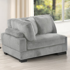 Bentley modern style Corduroy fabric upholstered CORNER Wedge made with wood frame in Gray (NJ Warehouse inventory)
