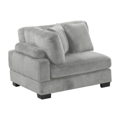 Bentley modern style Corduroy fabric upholstered CORNER Wedge made with wood frame in Gray (NJ Warehouse inventory)