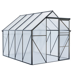 6x8 FT Polycarbonate Greenhouse Raised Base and Anchor Aluminum Heavy Duty Walk-in Greenhouses for Outdoor Backyard in All Season