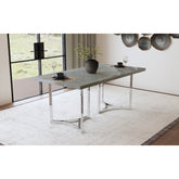 Savona Grey Faux Marble Rectangular Dining Table