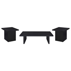 Caroline Black 3-piece Rectangular Coffee and End Table Set