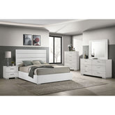 Dulcey White High Gloss 5-piece Eastern King Bedroom Set