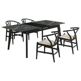Spivey Black 5-piece Extension Leaf Dining Table Set