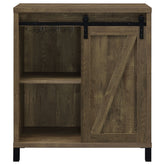 Arcata Rustic Oak Sliding Door Bar Cabinet