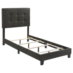 Charcoal Tufted Twin Panel Bed