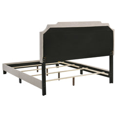 Copper Beige Upholstered Eastern King Panel Bed