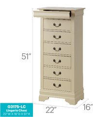 Louis Phillipe G3175-LC Lingerie Chest , Beige
