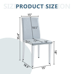 Four Light Gray PU dining chairs, simple and versatile, comfortable and accompanied. Exquisite and versatile dining chairs unlock a comfortable new experience.(Set of 4)W1151P269055