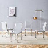 Four Light Gray PU dining chairs, simple and versatile, comfortable and accompanied. Exquisite and versatile dining chairs unlock a comfortable new experience.(Set of 4)W1151P269055