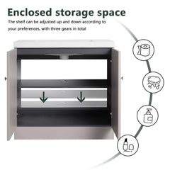 36" Freestanding Bathroom Vanity & 2 Soft-Close Cabinet Doors (KD-Packing)-Excluding Sink