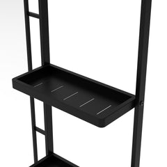 30X44 Ines Modern Vanity Mirror with Multi-functional Shelf, Large bathroom Mirror, Black Frame Decoration Mirror, Suitable for Bathroom, Living Room, Bedroom