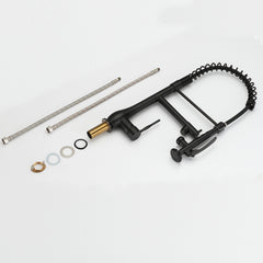 Commercial Kitchen Faucet Pull Down Sprayer Black and Nickel,Single Handle Kitchen Sink Faucet