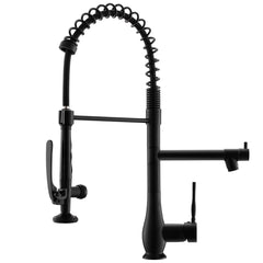 Commercial Kitchen Faucet Pull Down Sprayer Black and Nickel,Single Handle Kitchen Sink Faucet