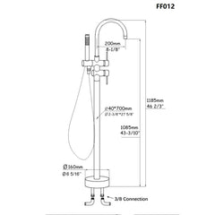 Freestanding Bathtub Faucet with Hand Shower
