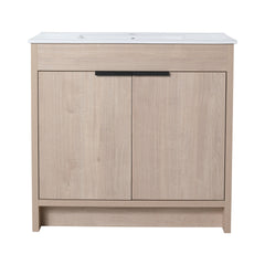 36" Freestanding Bathroom Vanity & 2 Soft-Close Cabinet Doors ((KD-PACKING),Only Including Cabine-BVB02436PLO