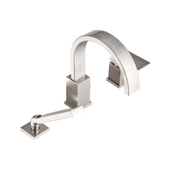 Waterfall Bathtub Faucet with Sprayer, 3-Hole Roman Tub Filler with Hand Shower Deck Mount Waterfall Tub Spout Set