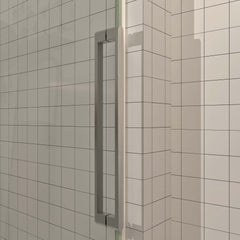 S-RM6076TN 56-60"W x 76"H Sliding Shower Door, Frameless Glass Shower Door with Brushed Nickel Hardware, Towel Bar and Handle,Drop Shipping available