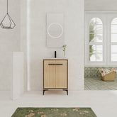 24 Inch Bathroom Vanity Base with basin, Storage Cabinet with Doors, Engineered Wood