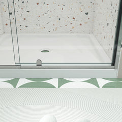 50-54" W x 71" H Piovt Swing Glass Shower Door,Pivot Frame Sliding Shower Door with 1/4"(6mm) Clear SGCC Tempered Glass,Chrome Finish Shower Doors,Reversible Installation