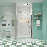 50-54" W x 71" H Piovt Swing Glass Shower Door,Pivot Frame Sliding Shower Door with 1/4"(6mm) Clear SGCC Tempered Glass,Chrome Finish Shower Doors,Reversible Installation