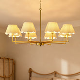 8-Light Rope + Fabric shade Chandelier,Gold Chandelier,Chandelier Romantic Golden,Adjustable Pendant Lights Living Room Dining Room Decoration Lamp Custom Hotel Project Lighting - Gold-