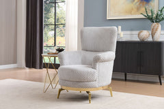 Zoe Modern style Chair made with wood and Gold accents in Gray same as B009P303215 (CA Warehouse inventory)