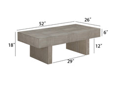 1pc Contemporary Style Brown Gray Coffee Table Rectangular Table Top Wooden Living Room Furniture