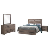 Geary Oak 4-piece Slatted Headboard Panel Bedroom Set