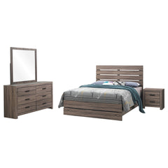 Geary Oak 4-piece Slatted Headboard Panel Bedroom Set
