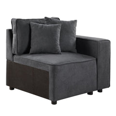 Grey Right Facing Loose Back Sofa