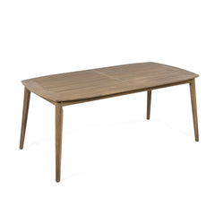 Acacia Wood Dining Table 8-Person Outdoor Table, Farmhouse Furniture for Patio, Garden, Backyard, Light Brown 180 LBS Weight Capacity 70.75"L