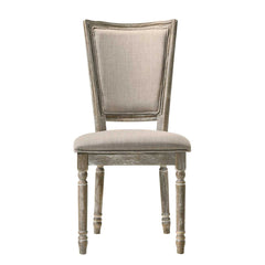 Beige and Reclaimed Grey Padded Seat Side Chairs (Set of 2)