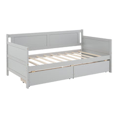 Twin Size Pine Wood Daybed with two Storage Drawers ,Grey(OLD SKU:W50426286)