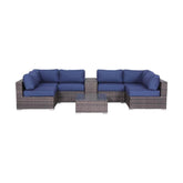 Fully Assembled 4-Person Wicker Patio Seating Set with Cushions.