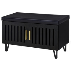 Clackamas Black 2-door Storage Bench