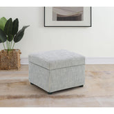 Merced Grey Upholstered Lift Top Storage Ottoman