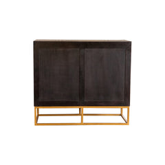 Denali Black Walnut and Gold 2-door Accent Cabinet